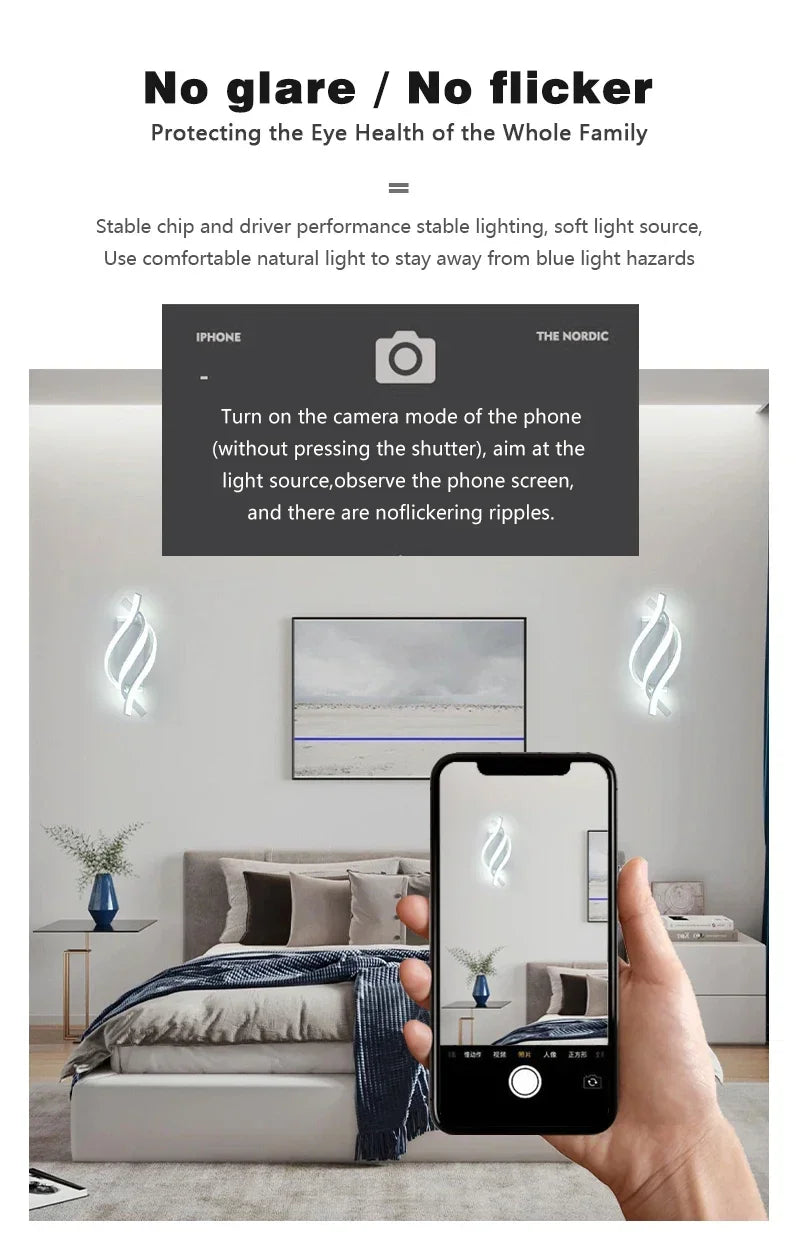 Modern Wall Sconce for Bedroom - Motion sensor activated