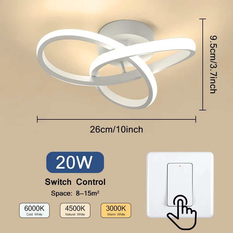 Modern Pendant Chandelier for Bedroom - 3 color temperature modes