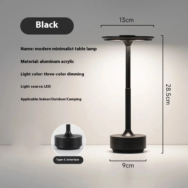 Retro LED Desk Lamp for Home - Rechargeable battery & Wireless charging