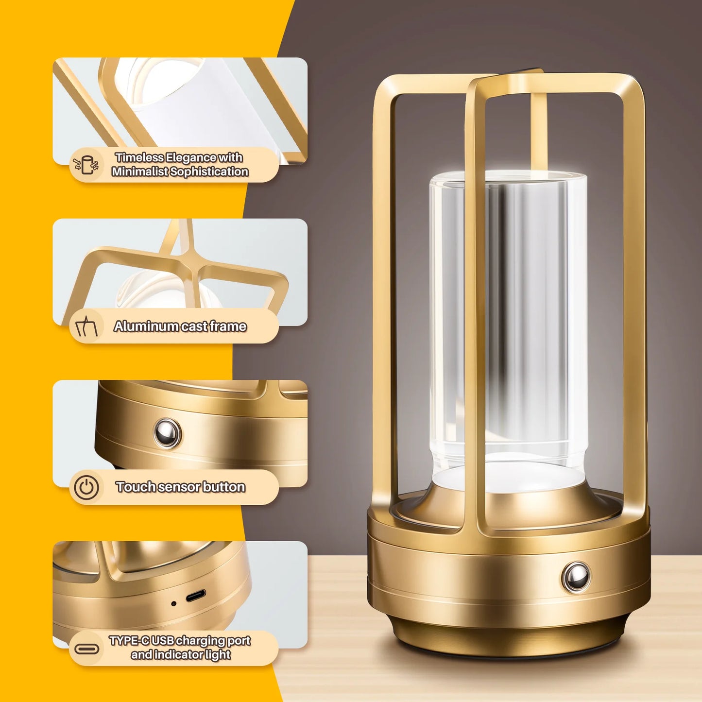 Modern LED Desk Lamp for Home - Flicker-Free Task Light & Compact Desk Footprint