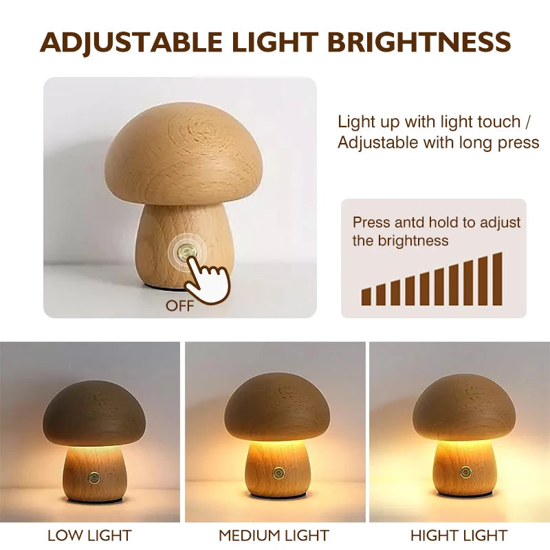 Modern LED Night Light for Bedroom - USB powered & Touch control