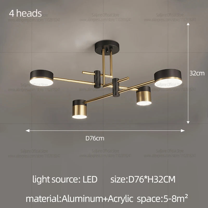 Minimalist Pendant Chandelier for Bedroom - Statement Ceiling Piece & Layered Ambient Glow