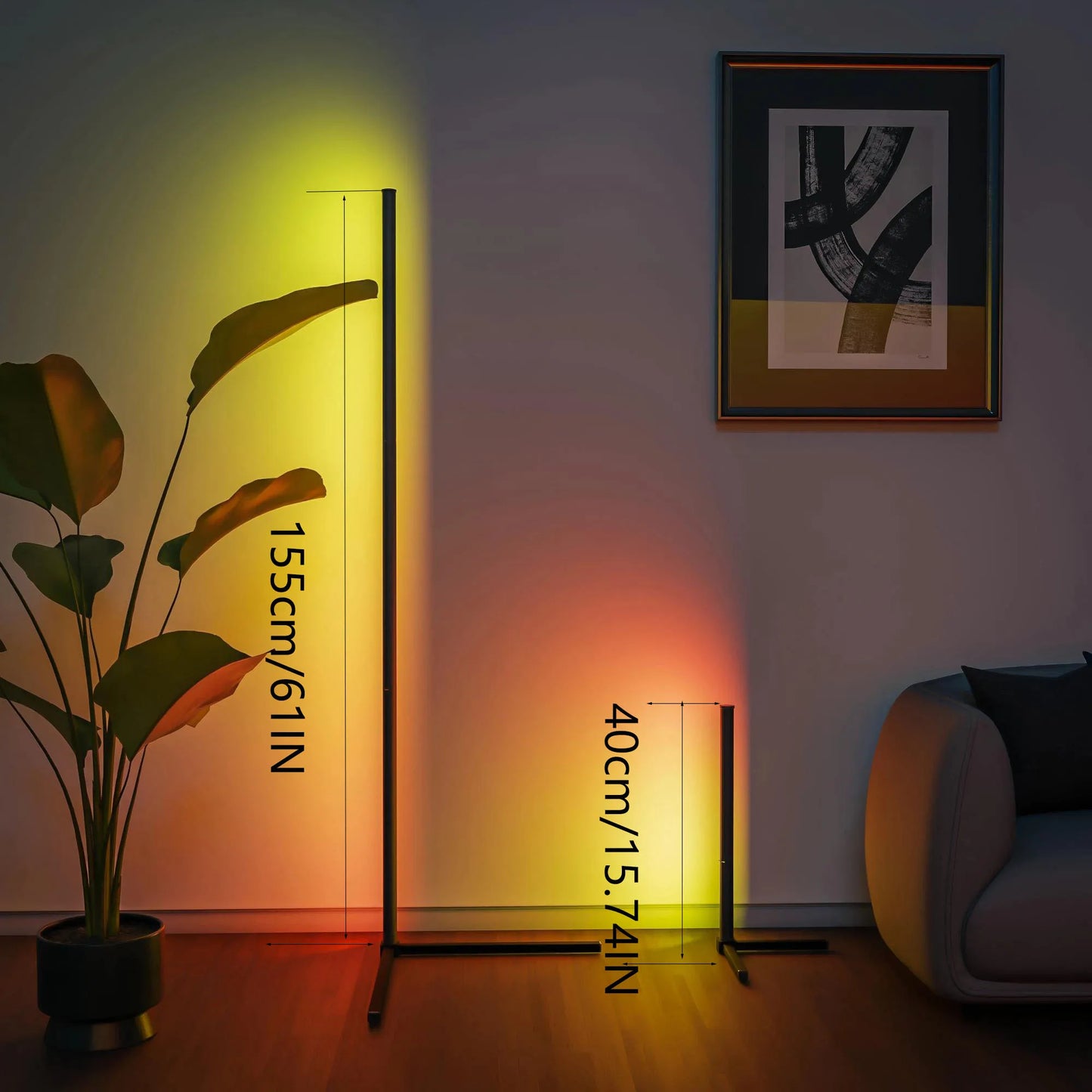 Modern Floor Lamp for Bedroom - Multicolor RGB light & Music sync mode