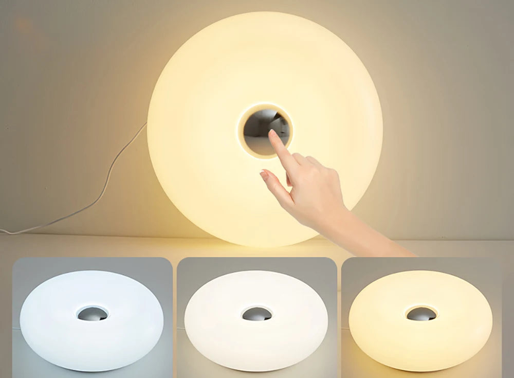 Bauhaus Table Lamp for Bedroom - USB powered & Glass shade