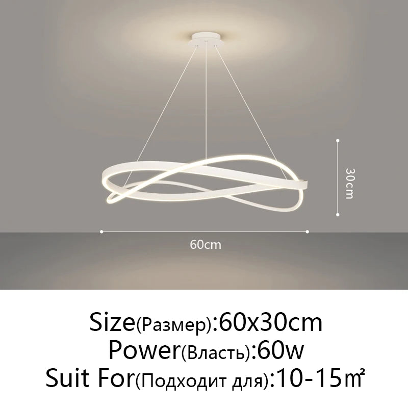 Minimalist Pendant Chandelier for Bedroom - Statement Ceiling Piece & Layered Ambient Glow
