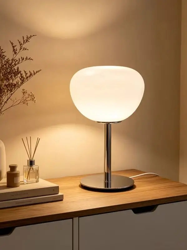 Minimalist Table Lamp for Home Office - Glass shade