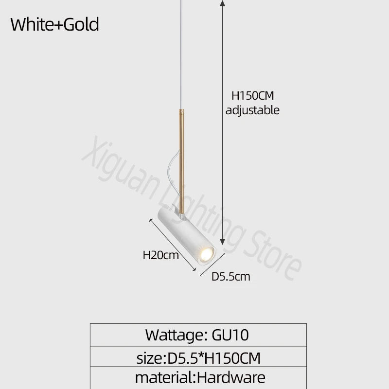 Minimalist Pendant Chandelier for Bedroom - Adjustable spotlights & GU10 spotlight fitting