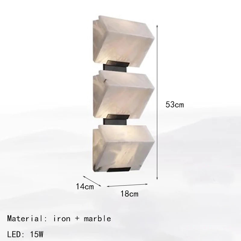 Minimalist Wall Sconce for Bedroom - Marble-effect finish