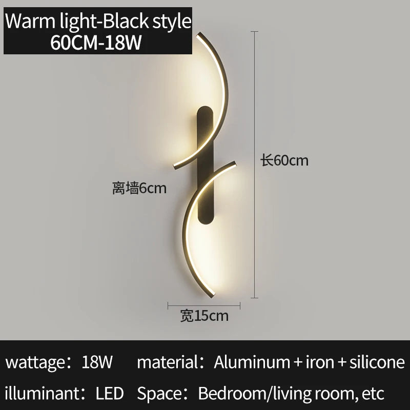 Minimalist Wall Sconce for Bedroom - C-shape silhouette