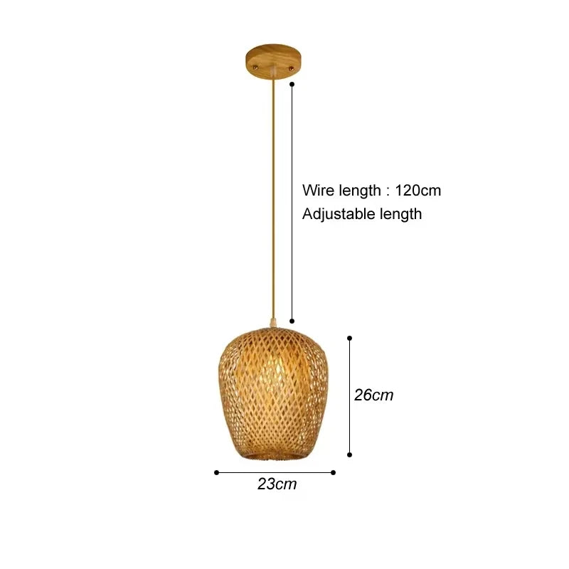 Modern Pendant Chandelier for Bedroom - Handwoven bamboo/rattan