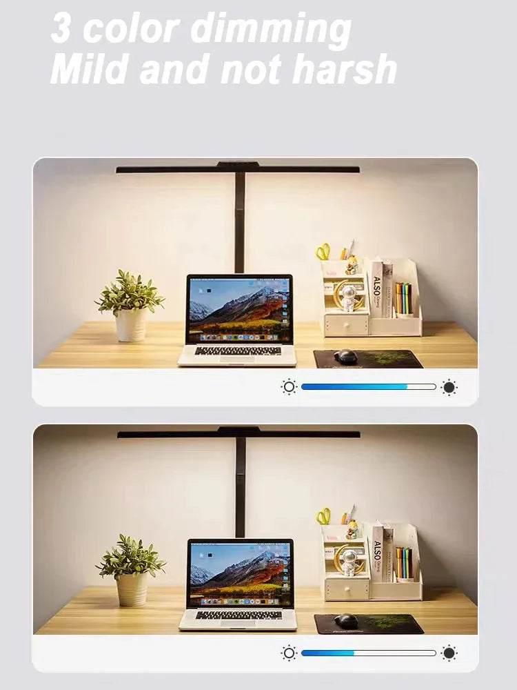Modern LED Desk Lamp for Home Office - Stepless dimmable & Adjustable positioning
