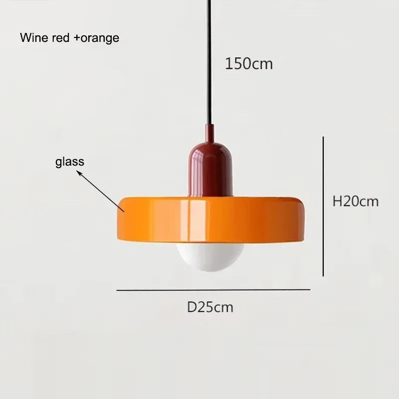 Nordic Pendant Chandelier for Bedroom - Glass shade & E27 bulb fitting
