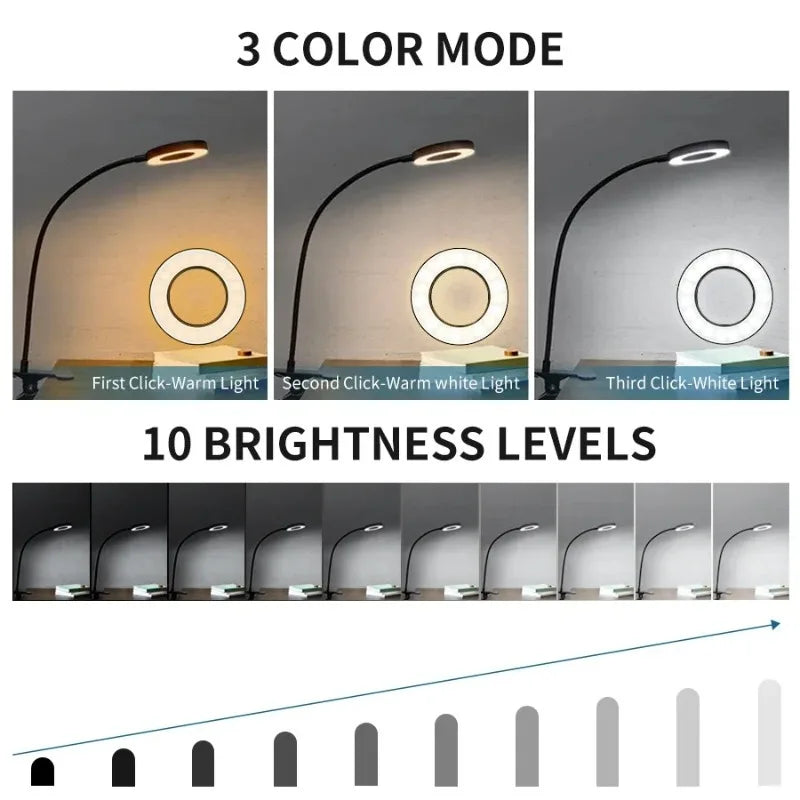 Modern LED Desk Lamp for Study - USB powered & Flexible gooseneck arm