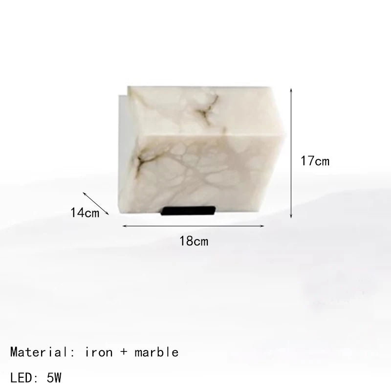 Minimalist Wall Sconce for Bedroom - Marble-effect finish