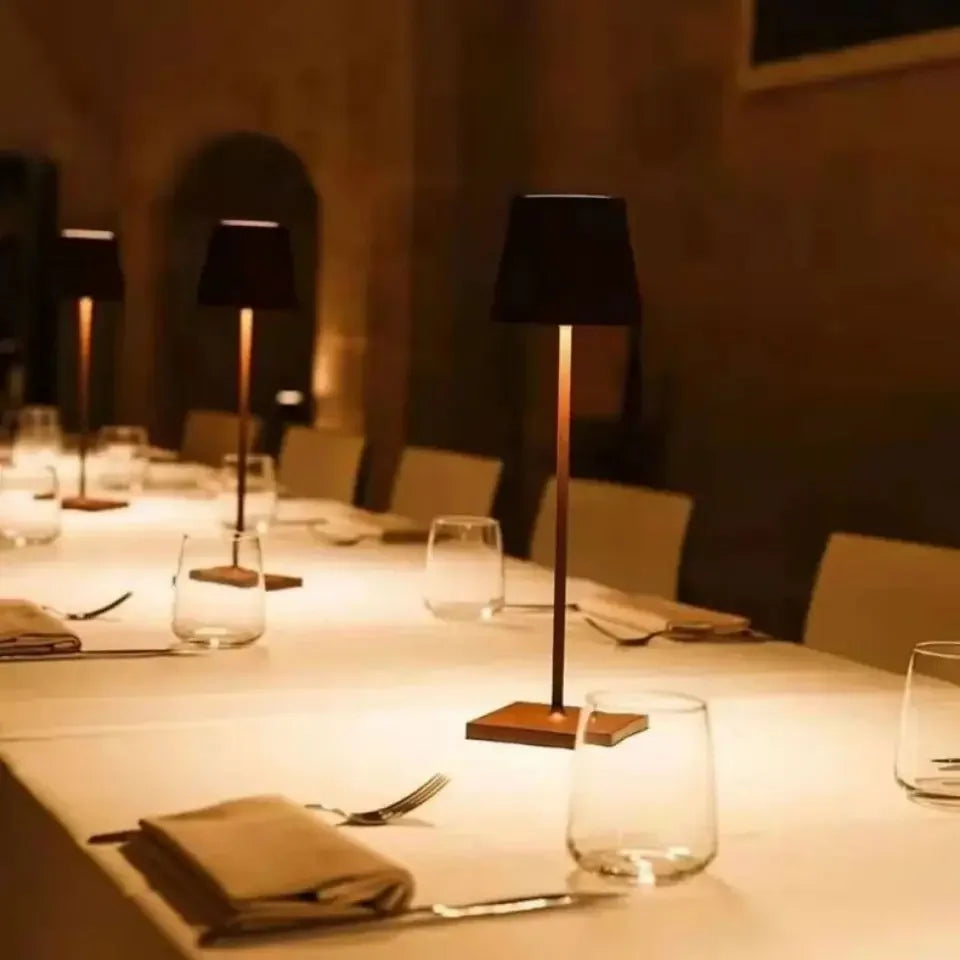 Modern Table Lamp for Bedroom - Rechargeable battery & USB powered