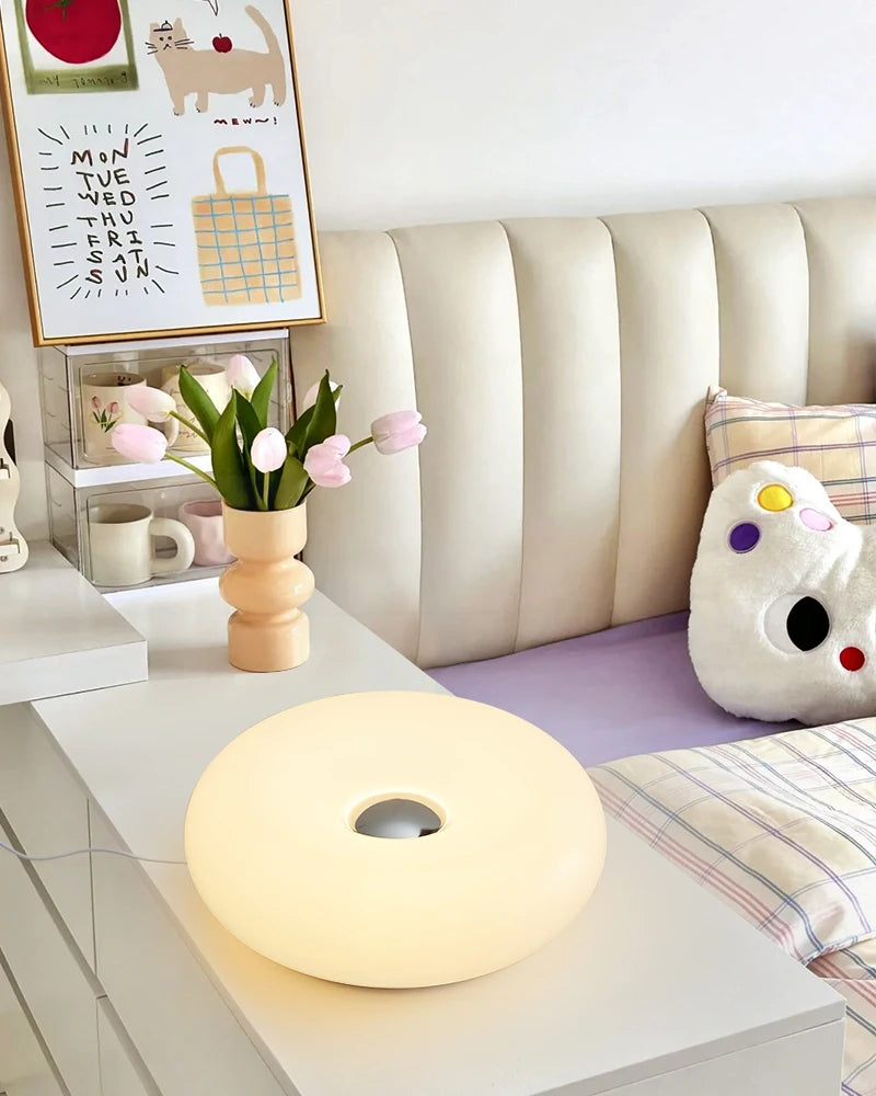 Bauhaus Table Lamp for Bedroom - USB powered & Glass shade