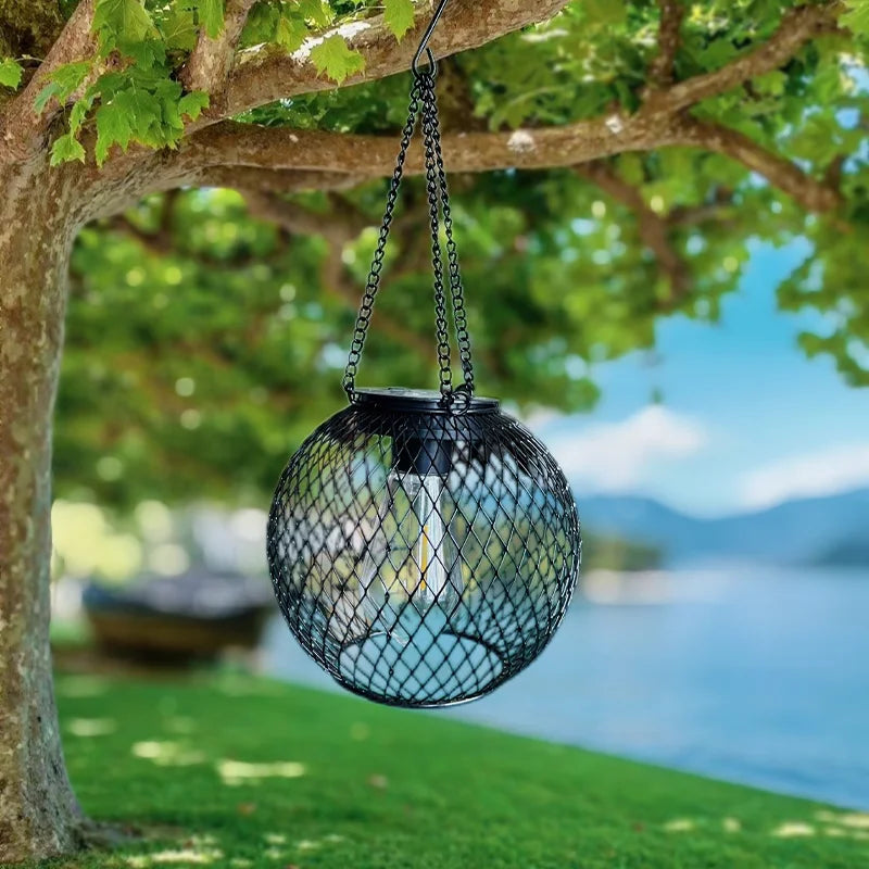 Retro Solar Outdoor Light for Garden - Solar powered & Wrought iron frame