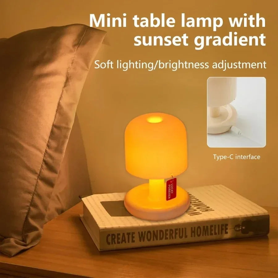 Modern LED Night Light for Bedroom - Rechargeable battery & USB powered