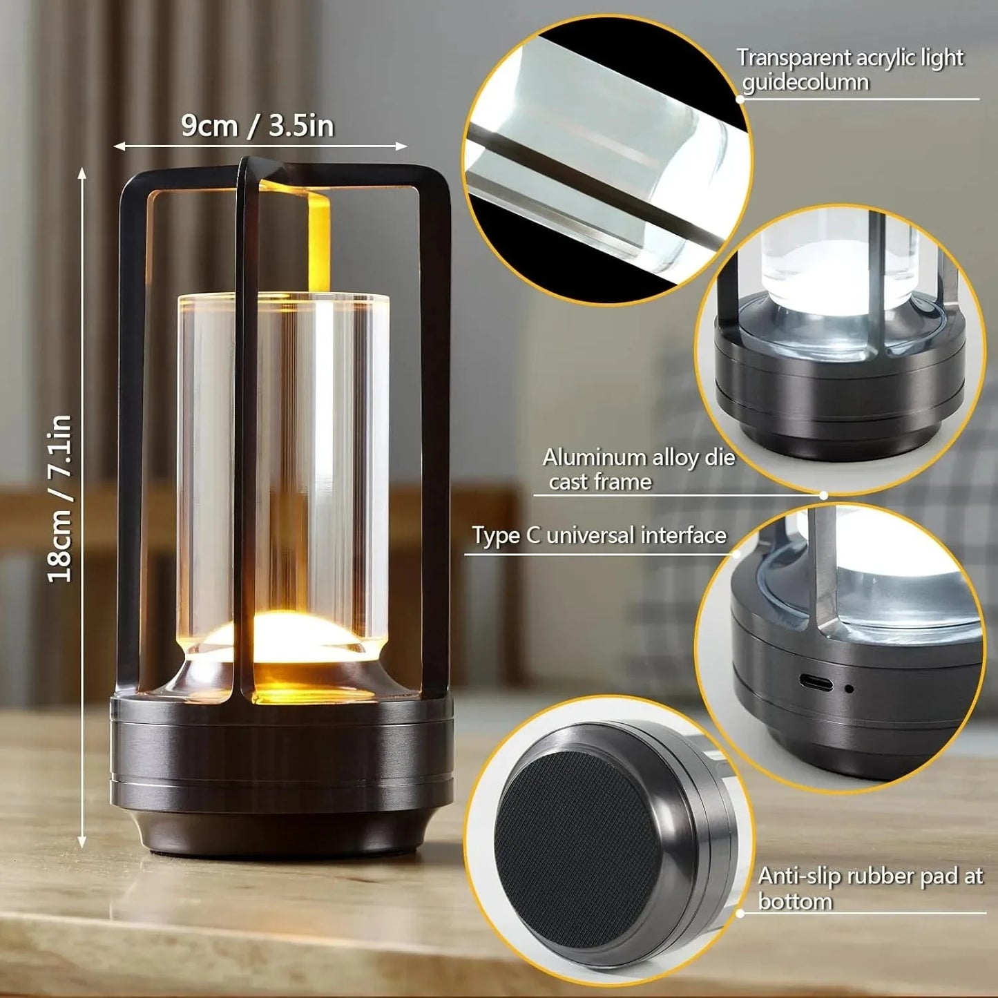 Modern LED Desk Lamp for Home - Flicker-Free Task Light & Compact Desk Footprint