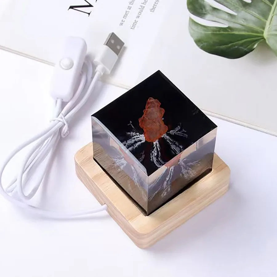 Modern LED Night Light for Living Room - Rechargeable battery & Resin build