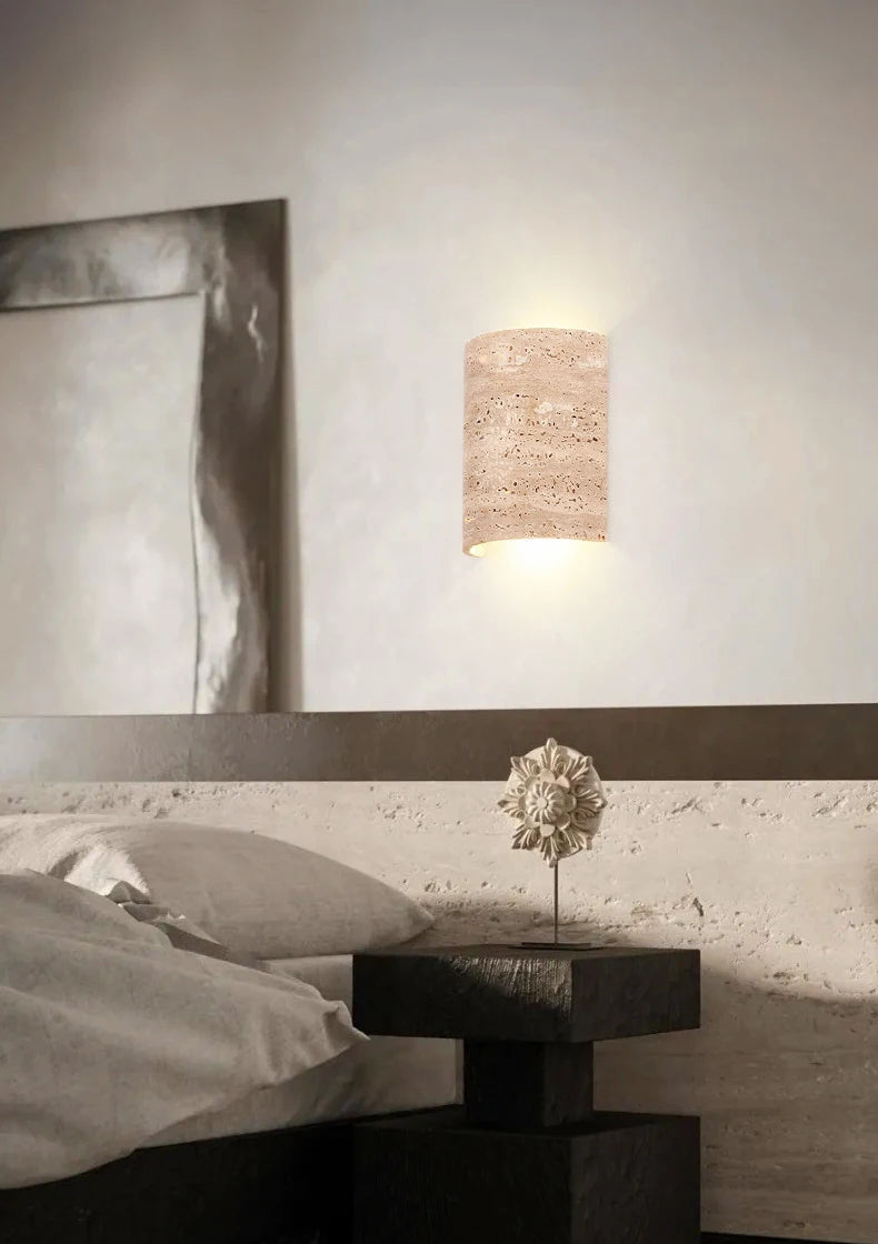 Minimalist Wall Sconce for Bedroom - Marble-effect finish