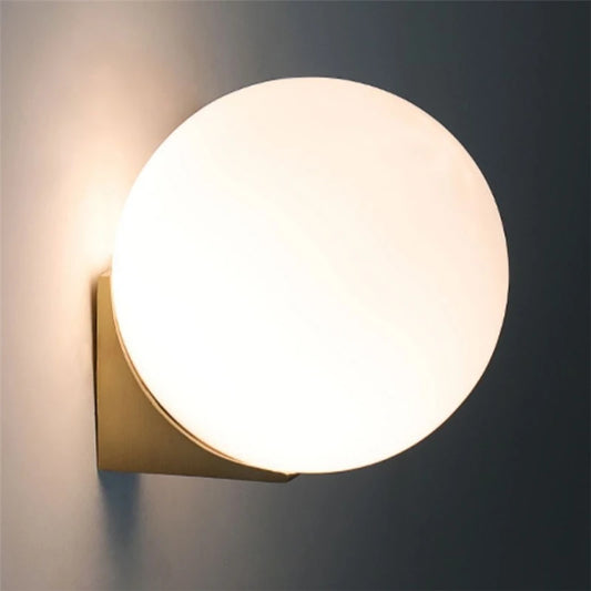 Minimalist Wall Sconce for Living Room - Glass shade