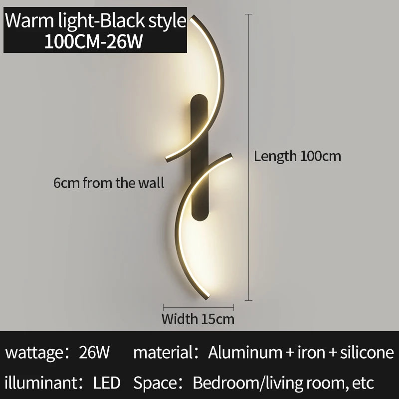 Minimalist Wall Sconce for Bedroom - C-shape silhouette