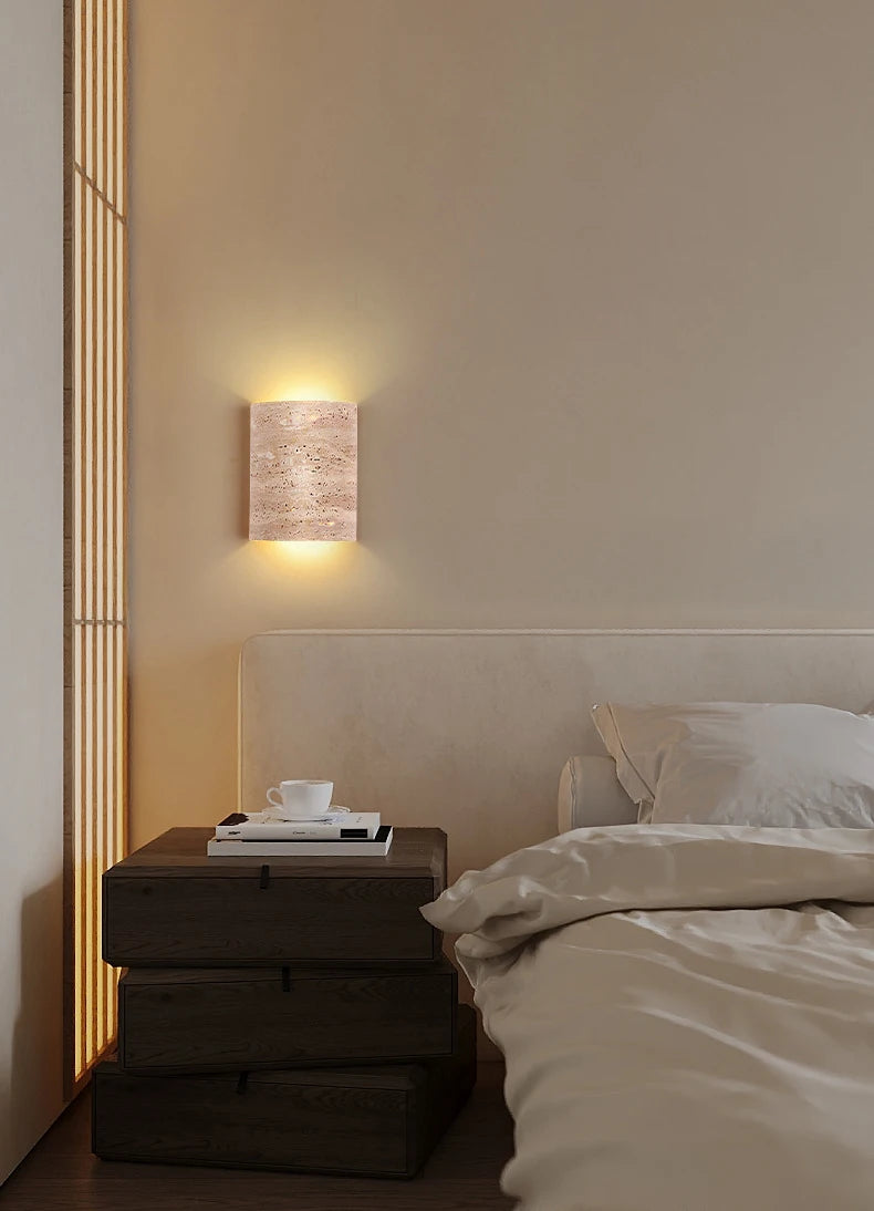 Minimalist Wall Sconce for Bedroom - Marble-effect finish