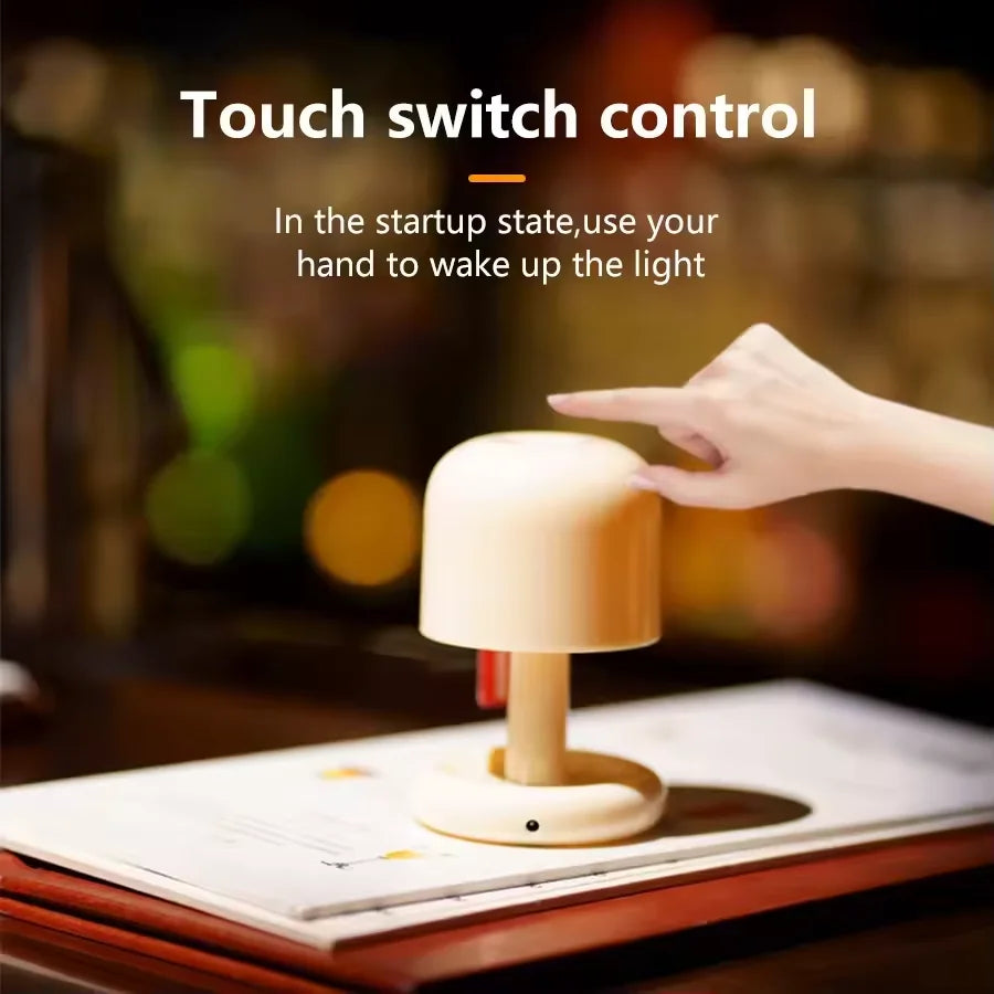 Modern LED Night Light for Bedroom - Rechargeable battery & USB powered