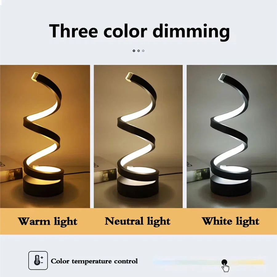 Minimalist LED Desk Lamp for Bedroom - Stepless dimmable & Motion sensor activated