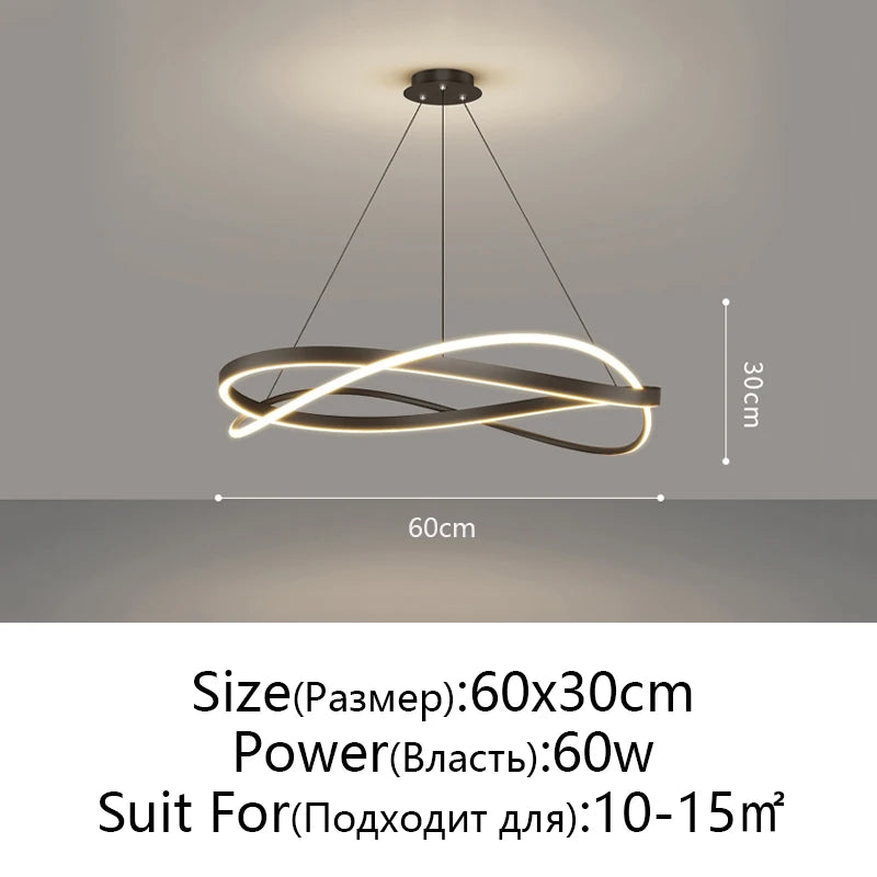Minimalist Pendant Chandelier for Bedroom - Statement Ceiling Piece & Layered Ambient Glow
