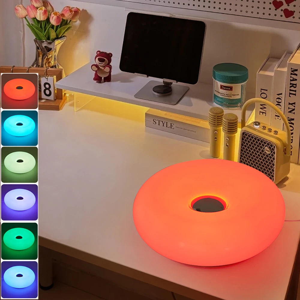 Bauhaus Table Lamp for Bedroom - USB powered & Glass shade