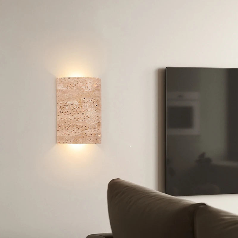 Minimalist Wall Sconce for Bedroom - Marble-effect finish