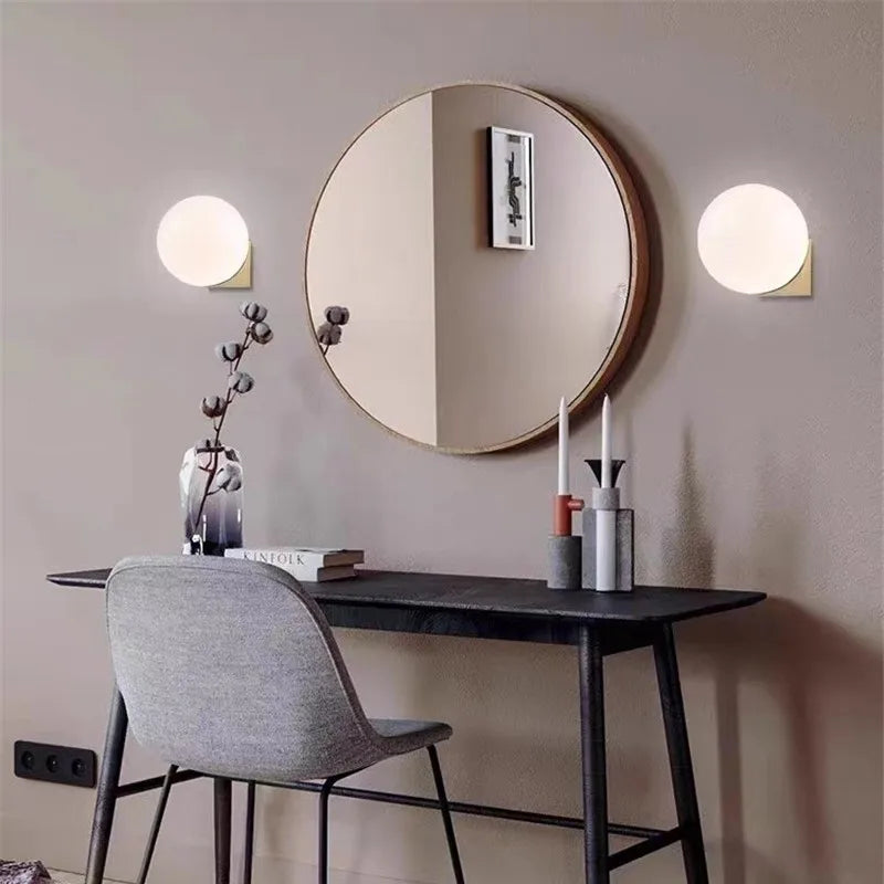Minimalist Wall Sconce for Living Room - Glass shade