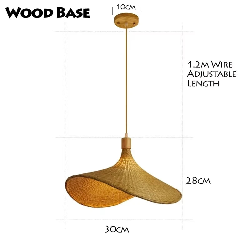 Modern Pendant Chandelier for Bedroom - Handwoven bamboo/rattan