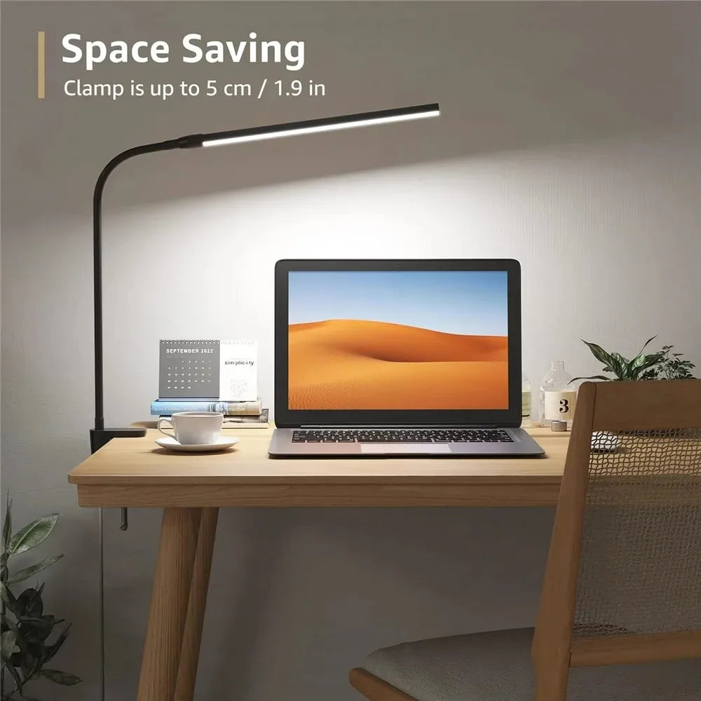 Modern LED Desk Lamp for Home Office - Stepless dimmable & Adjustable positioning