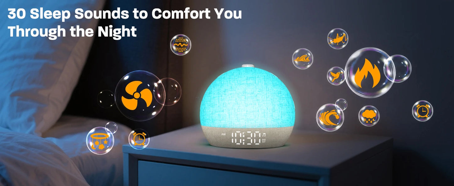 Modern LED Alarm Clock for Home - Stepless dimmable & Multicolor RGB light