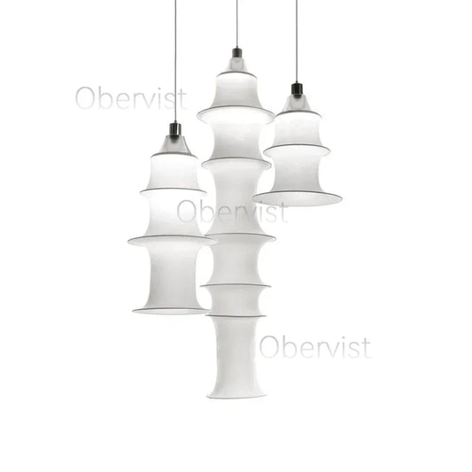 Minimalist Pendant Chandelier for Bedroom - Fabric lampshade